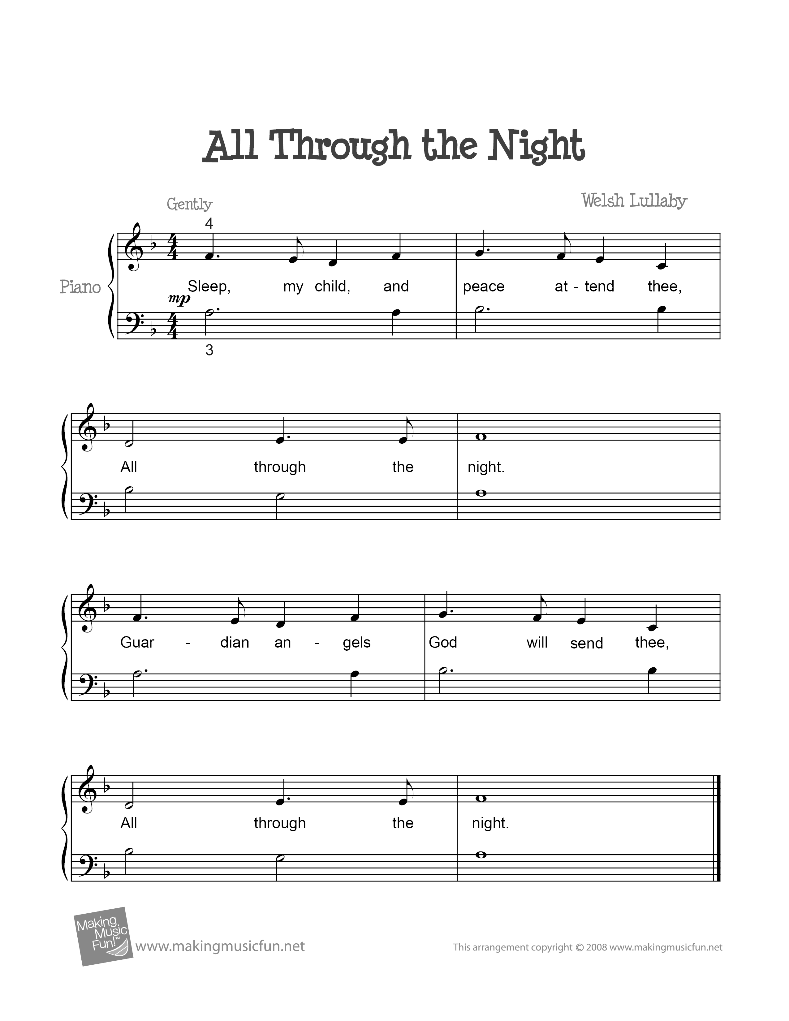 All Through the Night琴譜