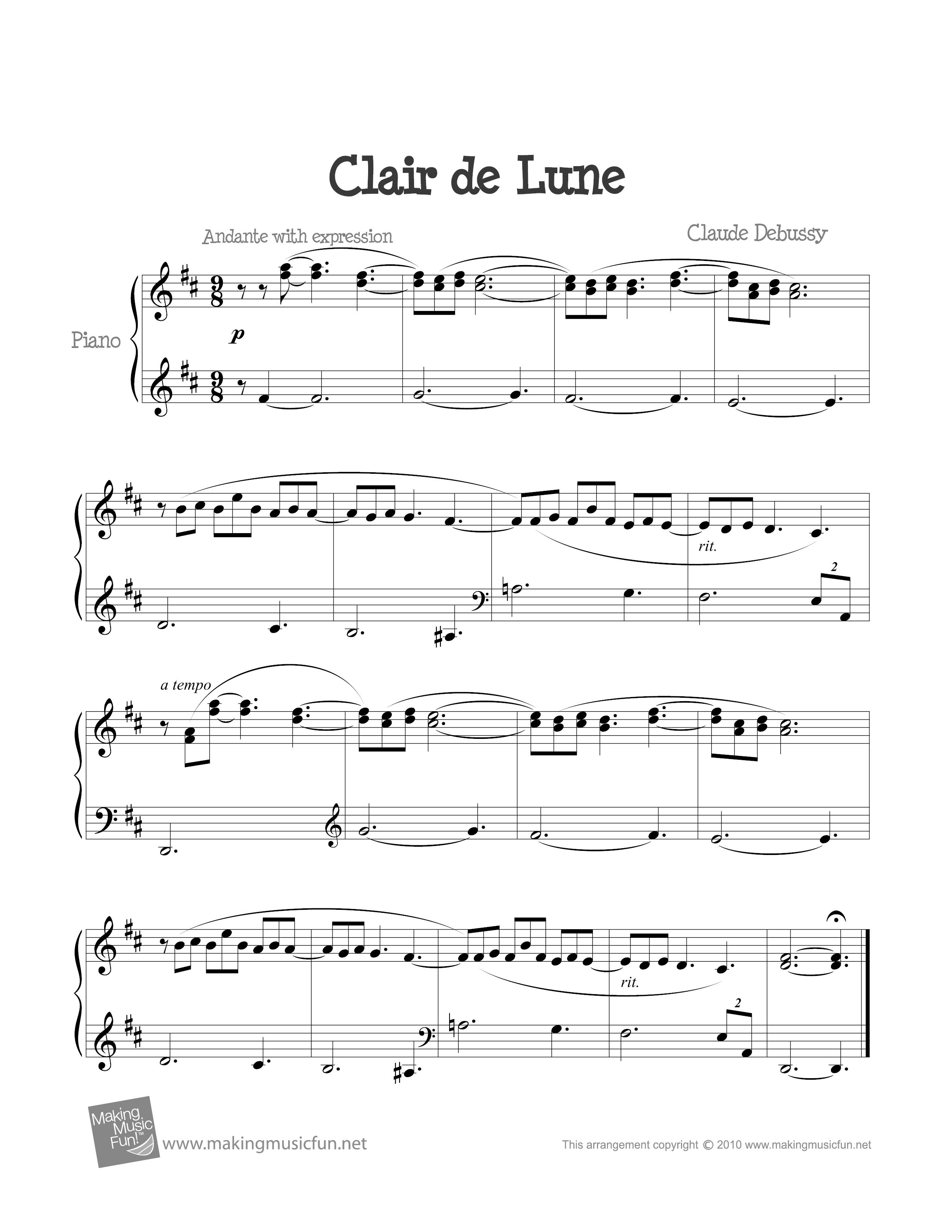 Clair de lune 中文