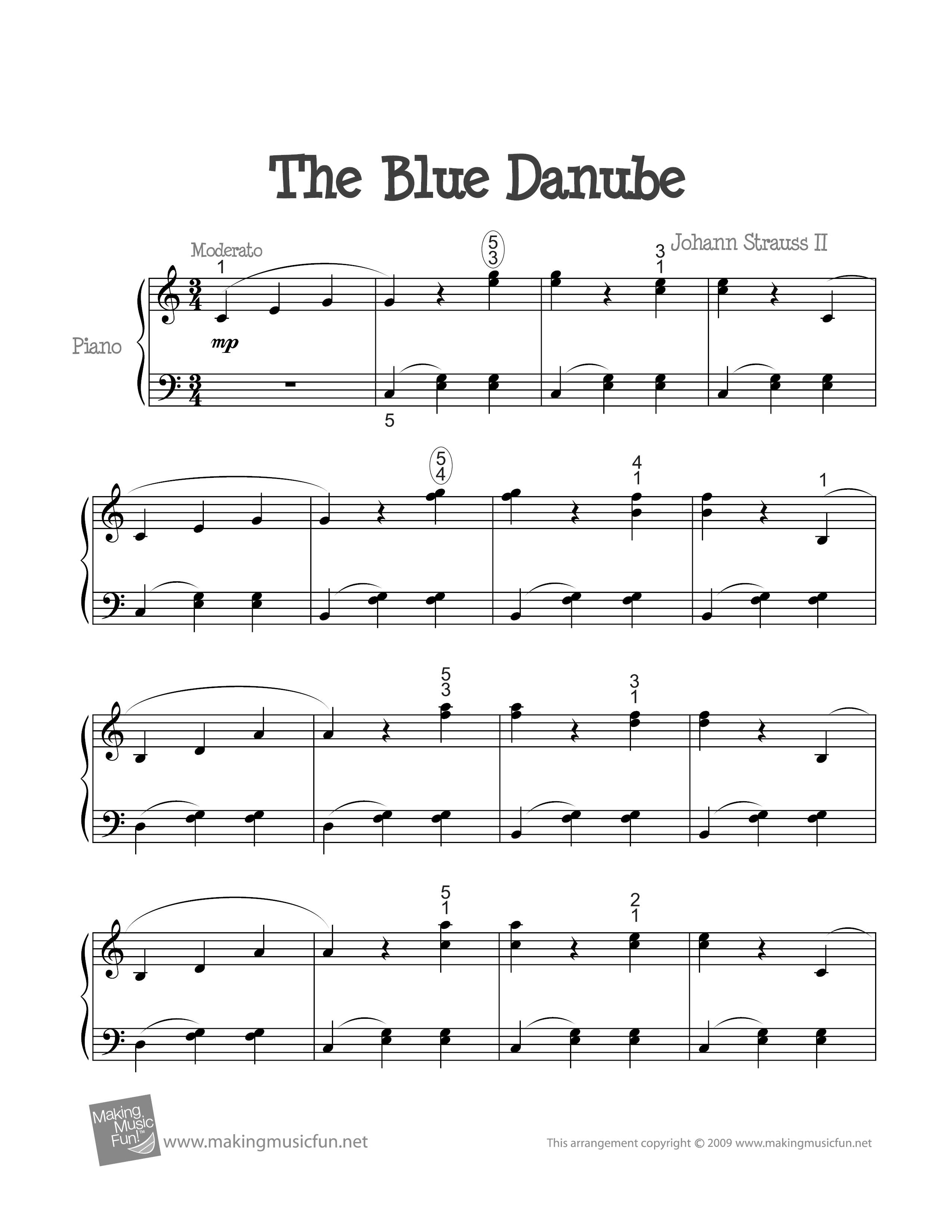 The Blue Danube琴譜