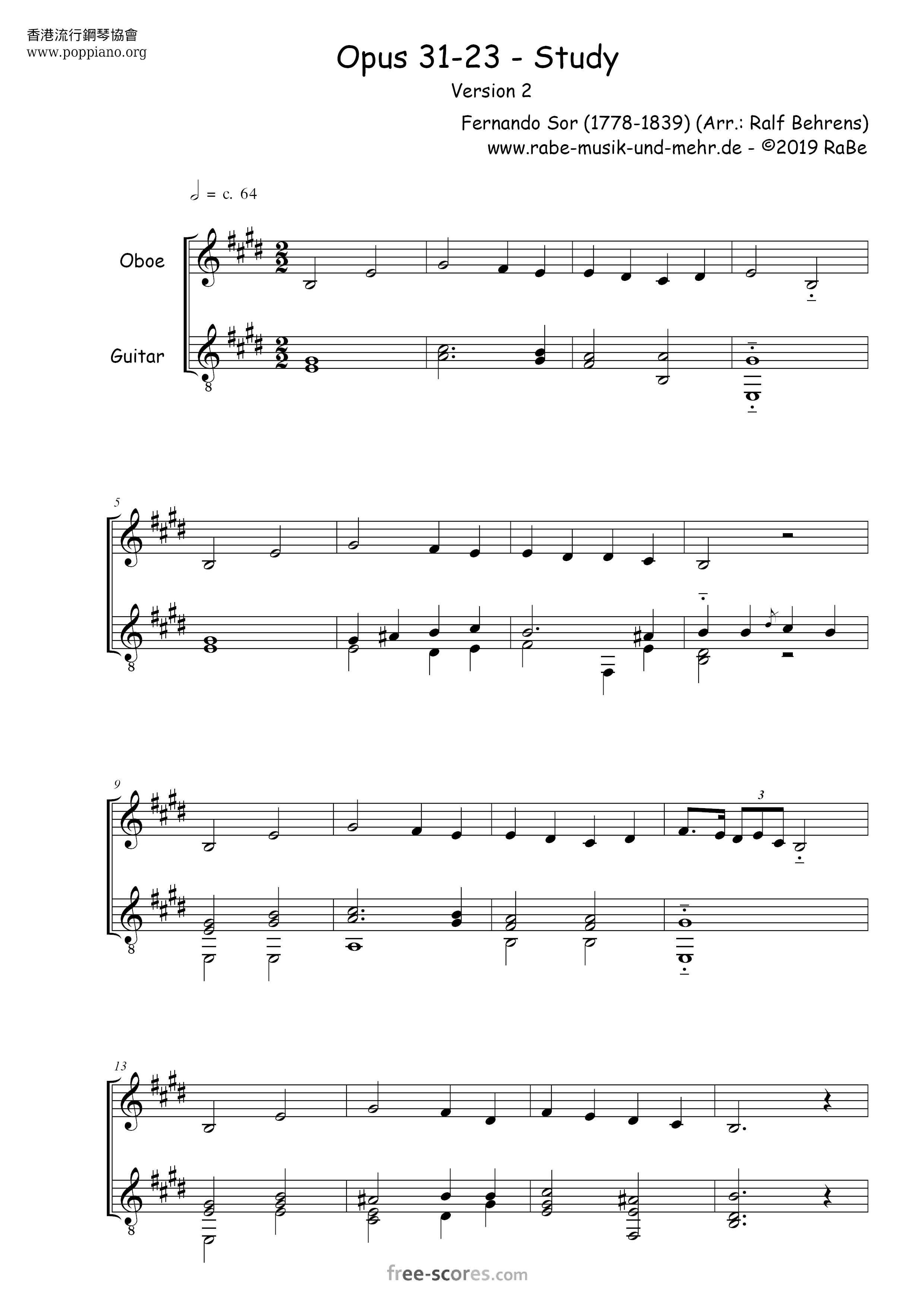 Opus 31-23  Study琴譜