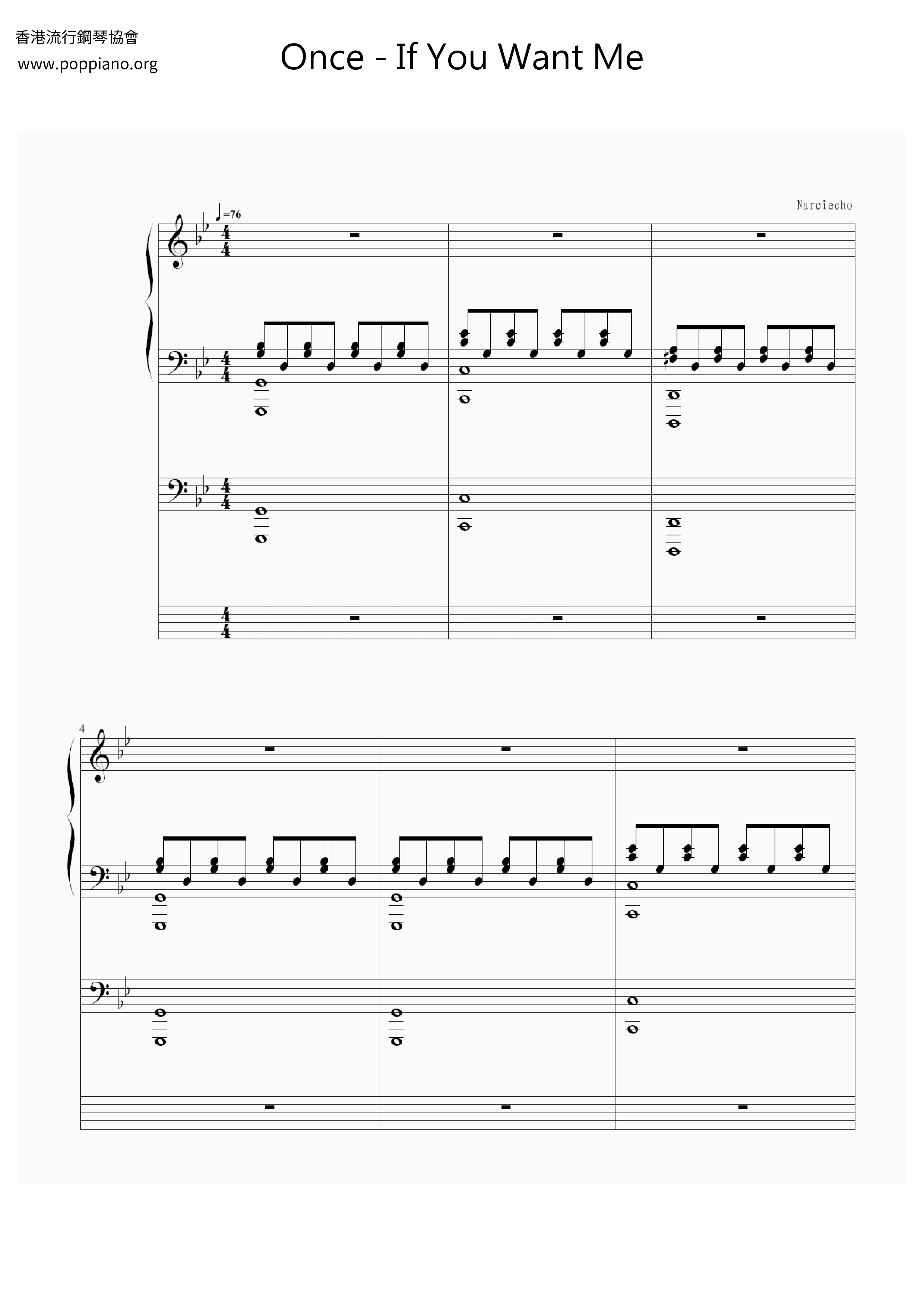 once-if-you-want-me-sheet-music-pdf-free-score-download