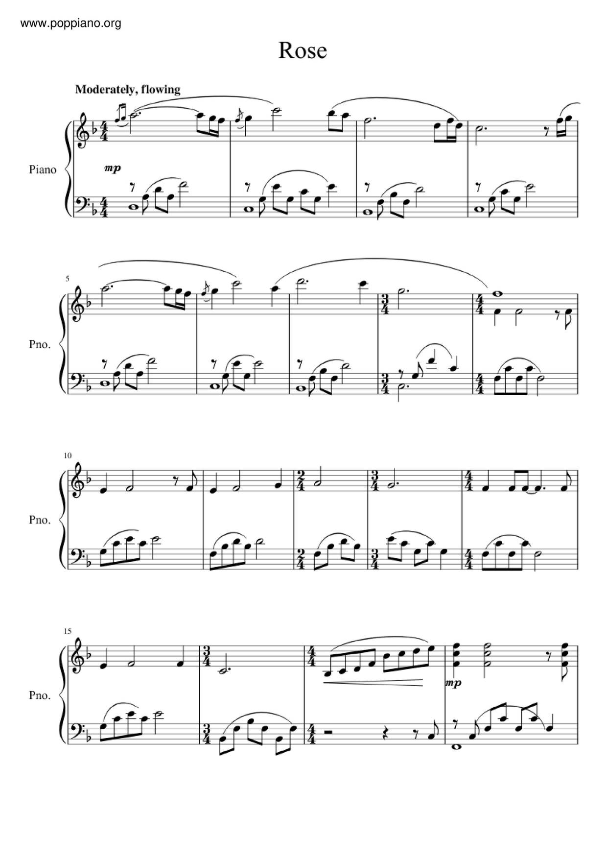 ☆ Titanic - Rose | Sheet Music | Piano Score Free PDF Download | HK Pop  Piano Academy