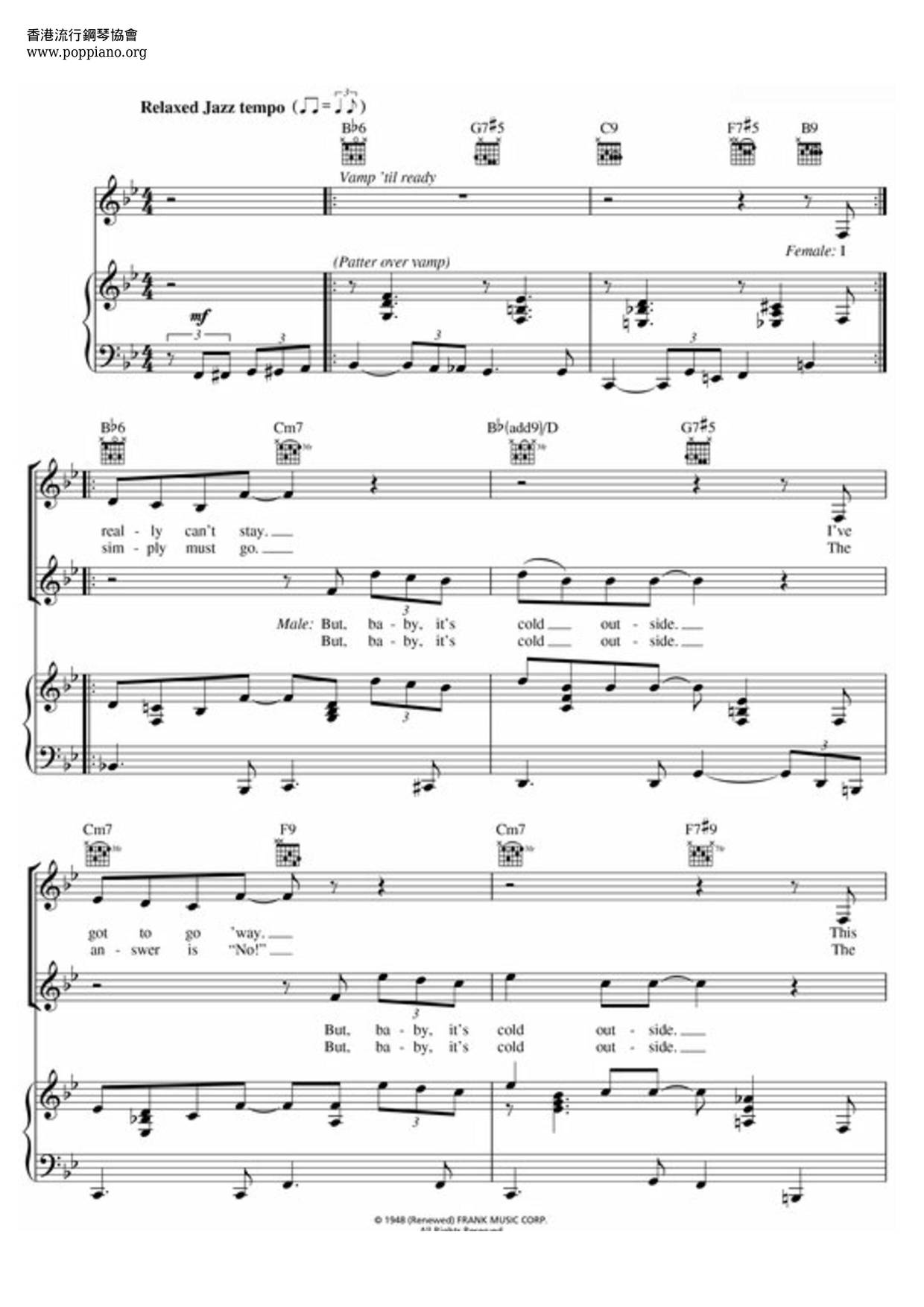 frank-loesser-baby-it-s-cold-outside-sheet-music-pdf-free-score