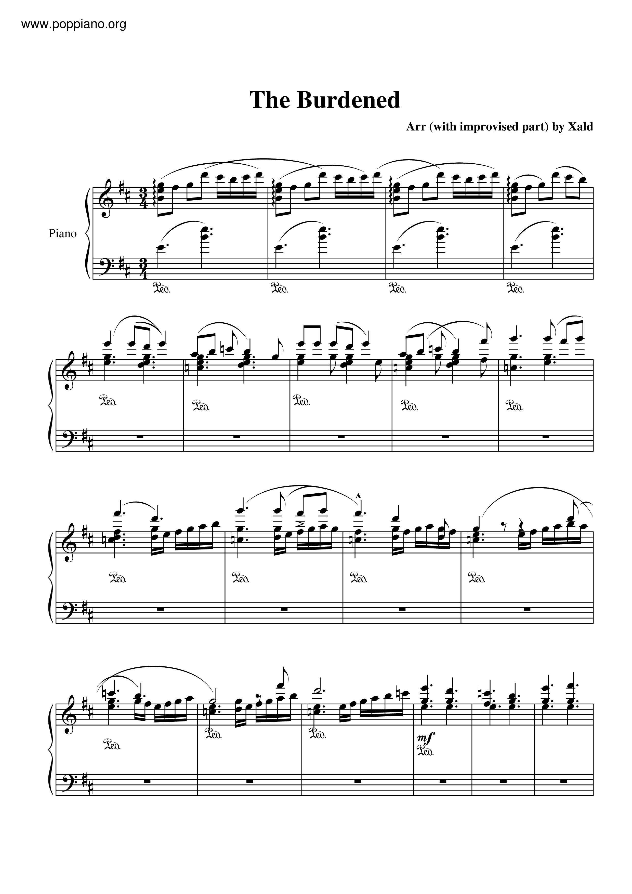 ☆クライシス コア ファイナルファンタジーVII - The Burdened ピアノ 