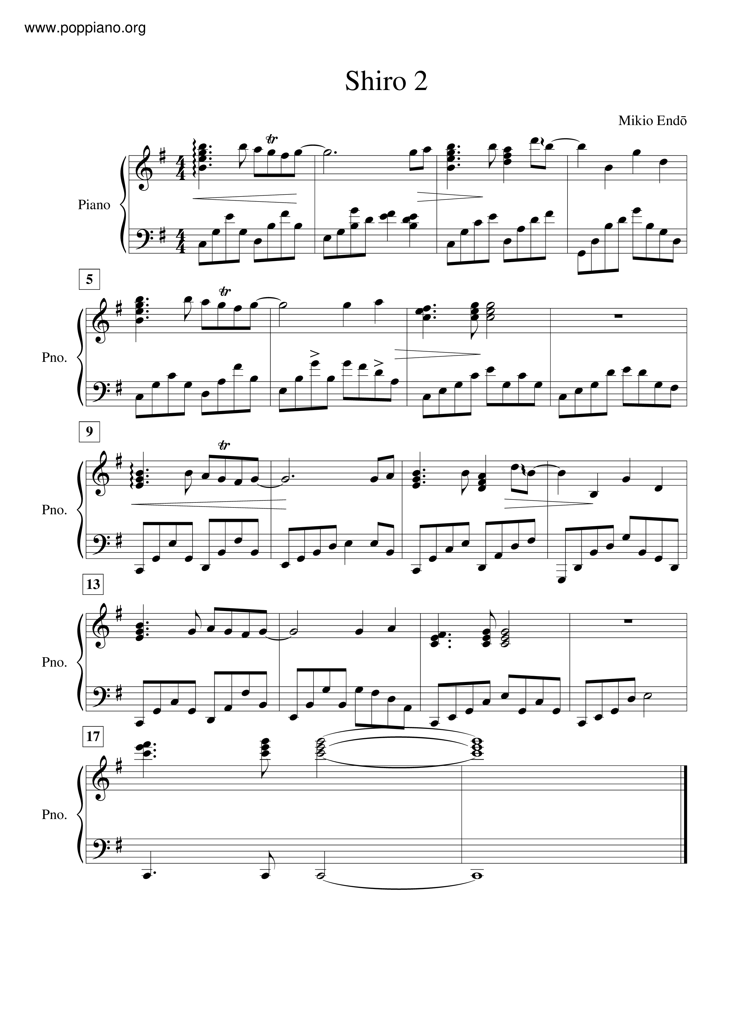 ☆ K Anime Project-Shiro 2 Sheet Music pdf, - Free Score Download ☆