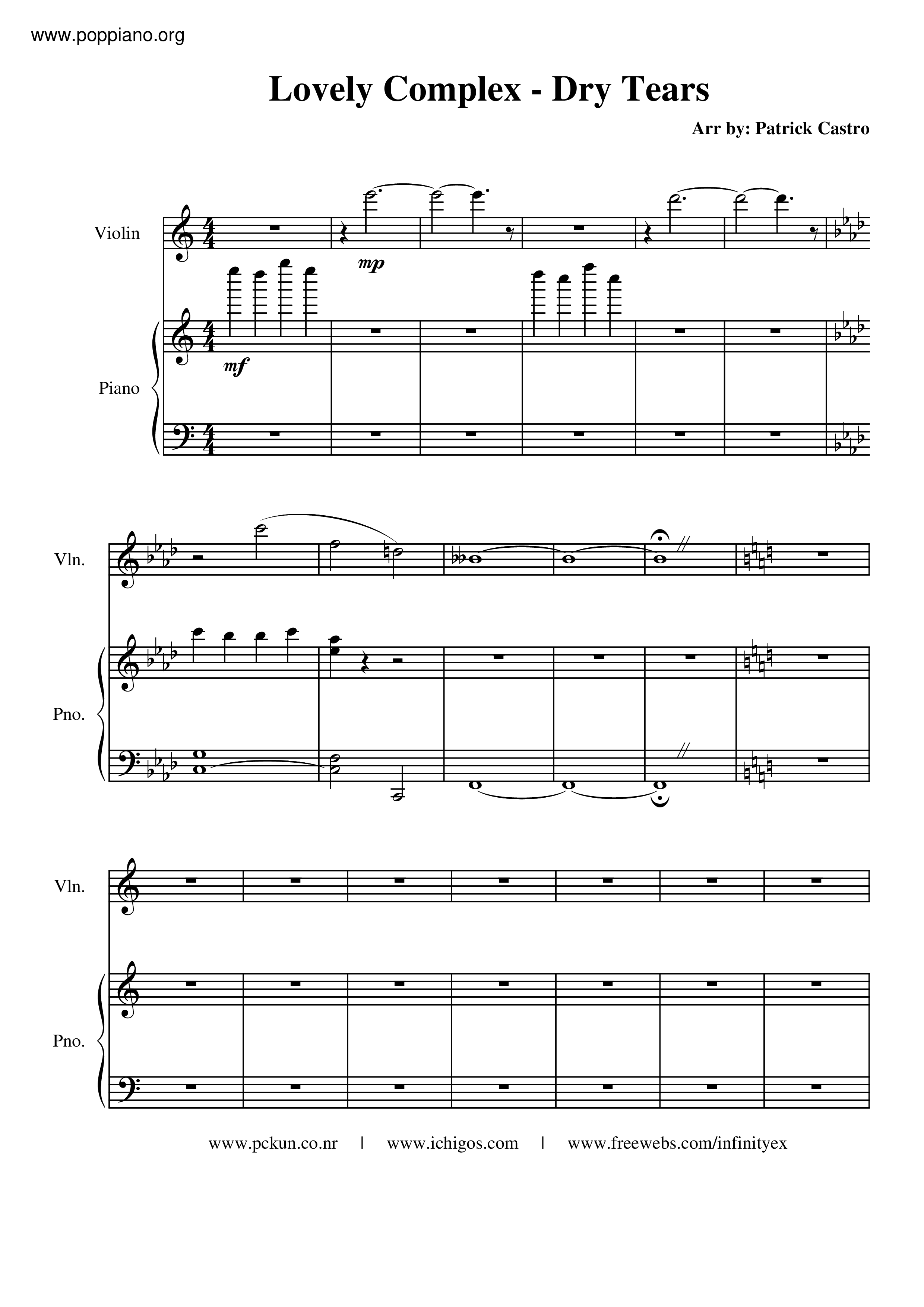 Dry Tears Sheet Music Piano Score Free PDF Download HK Pop Piano