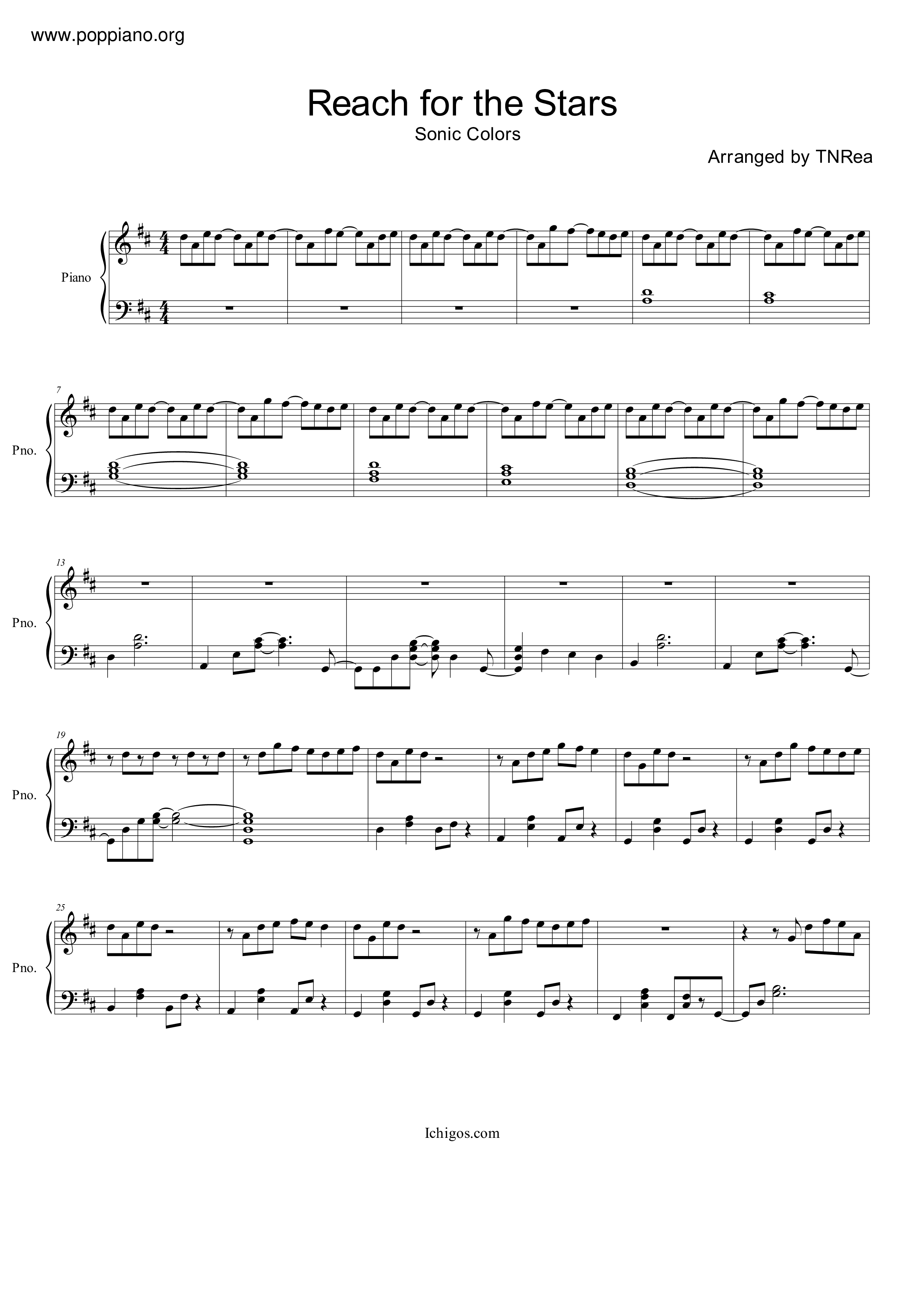 Sonic Colors sheet music  Play, print, and download in PDF or MIDI sheet  music on