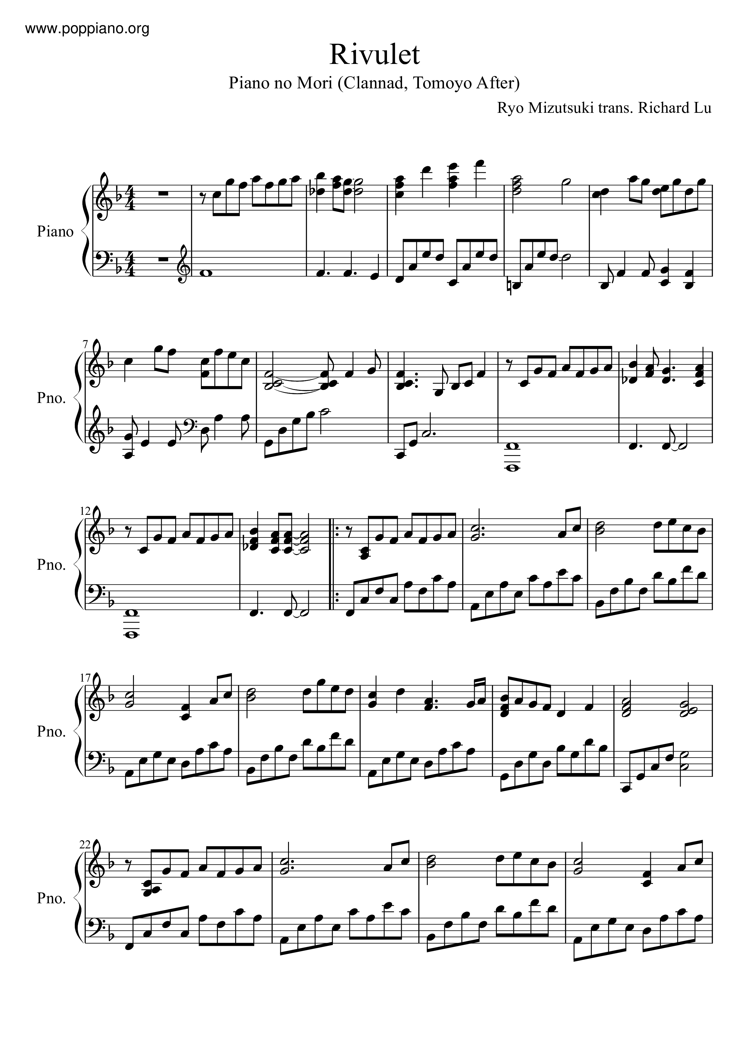 Clannad After Story Sheet Music Downloads at