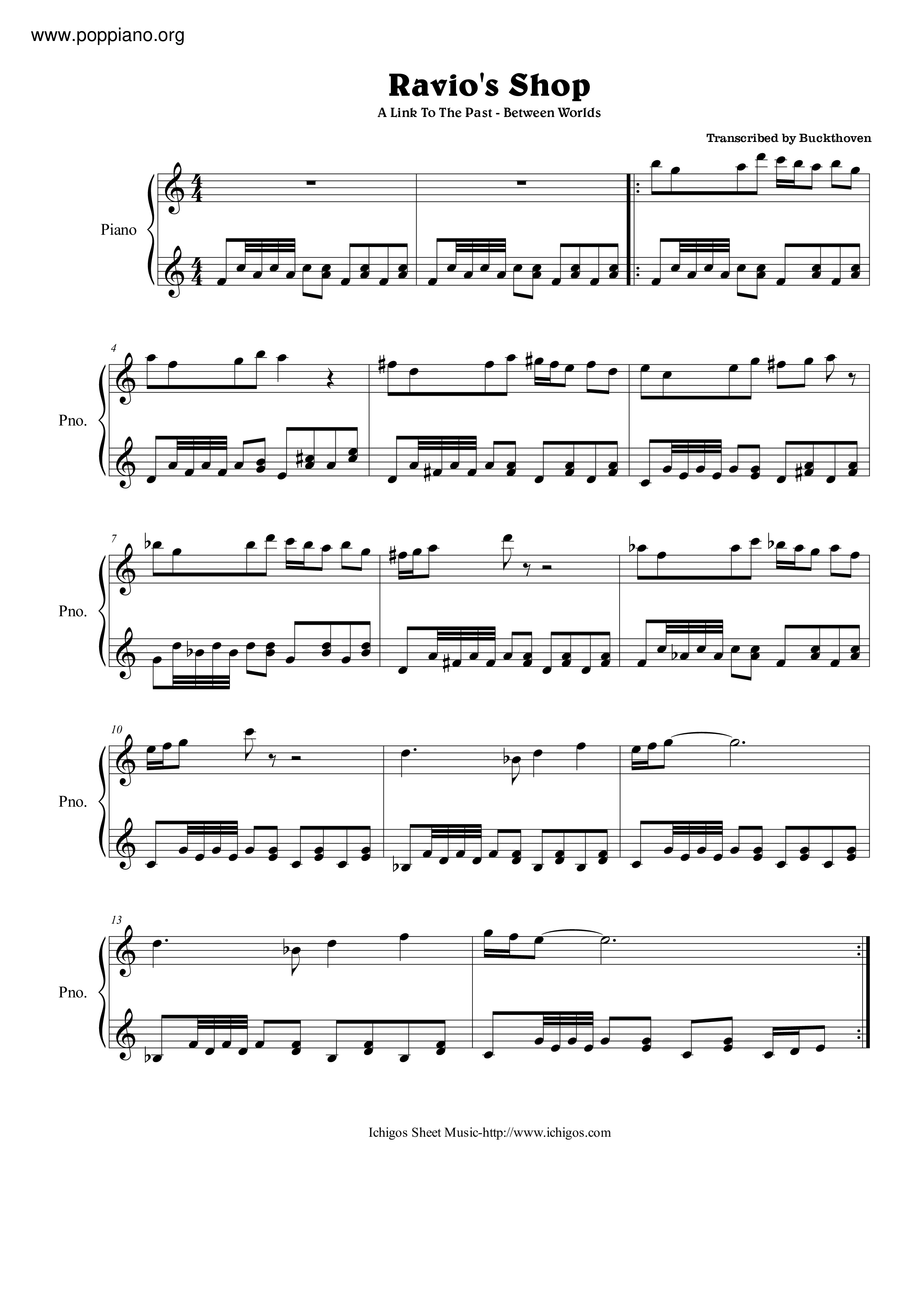 A Link Between Worlds sheet music  Play, print, and download in PDF or  MIDI sheet music on