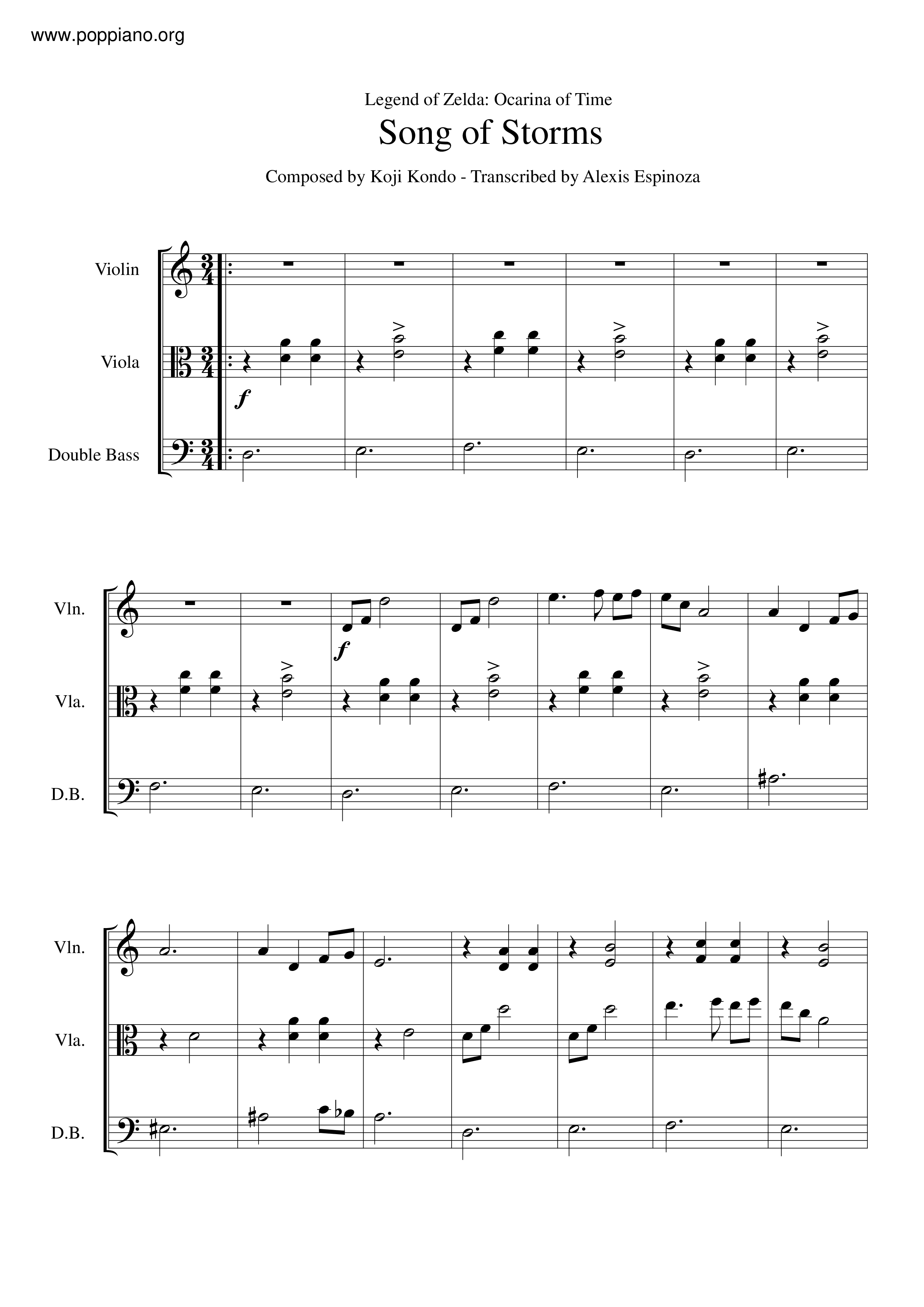 ☆ゼルダの伝説 時のオカリナ - Song Of Storms ピアノ譜pdf- 香港 