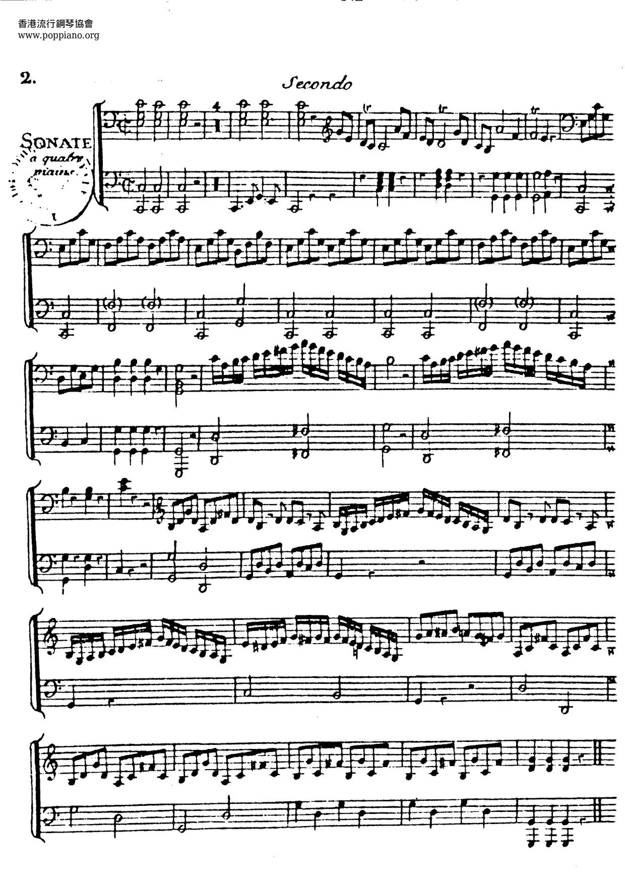 Mozart Sonata For Piano Four Hands In C Major K 19d Sheet Music Pdf
