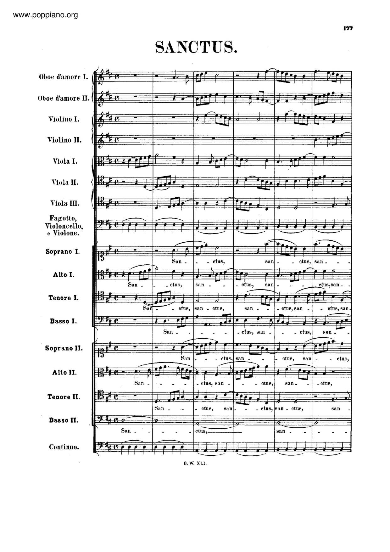 Johann Sebastian Bach Sanctus In D Major Bwv 241 琴譜pdf 香港流行鋼琴協會琴譜下載 ★