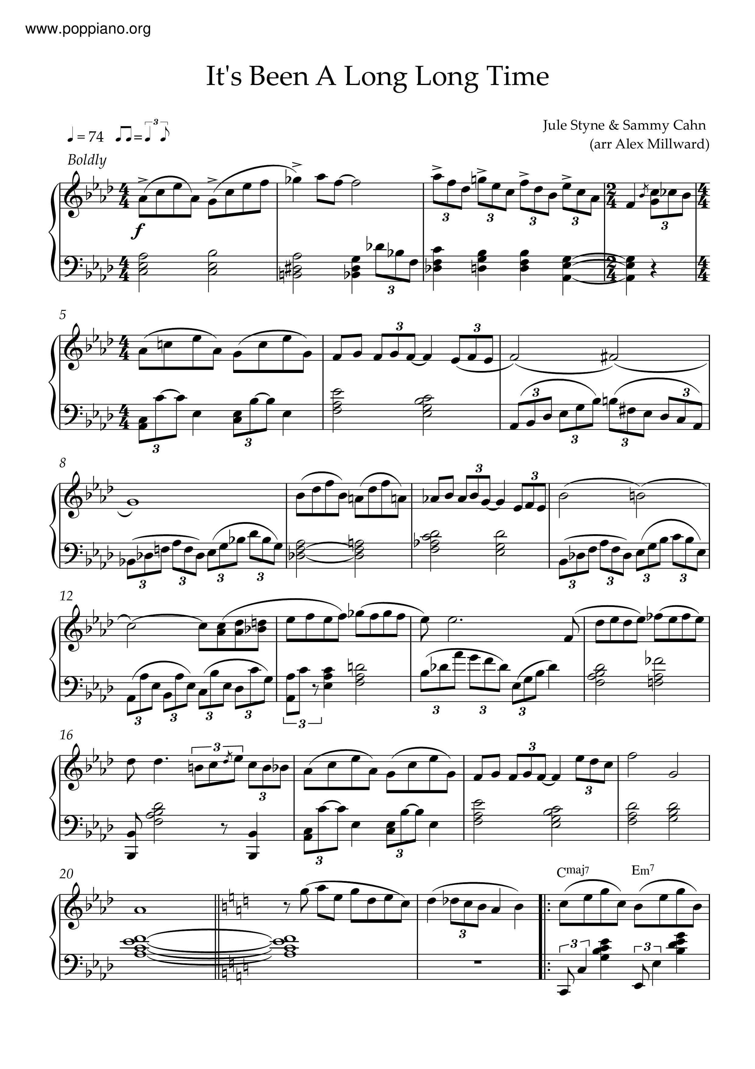 It's been a long long time Sheet music for Piano (Solo) Easy