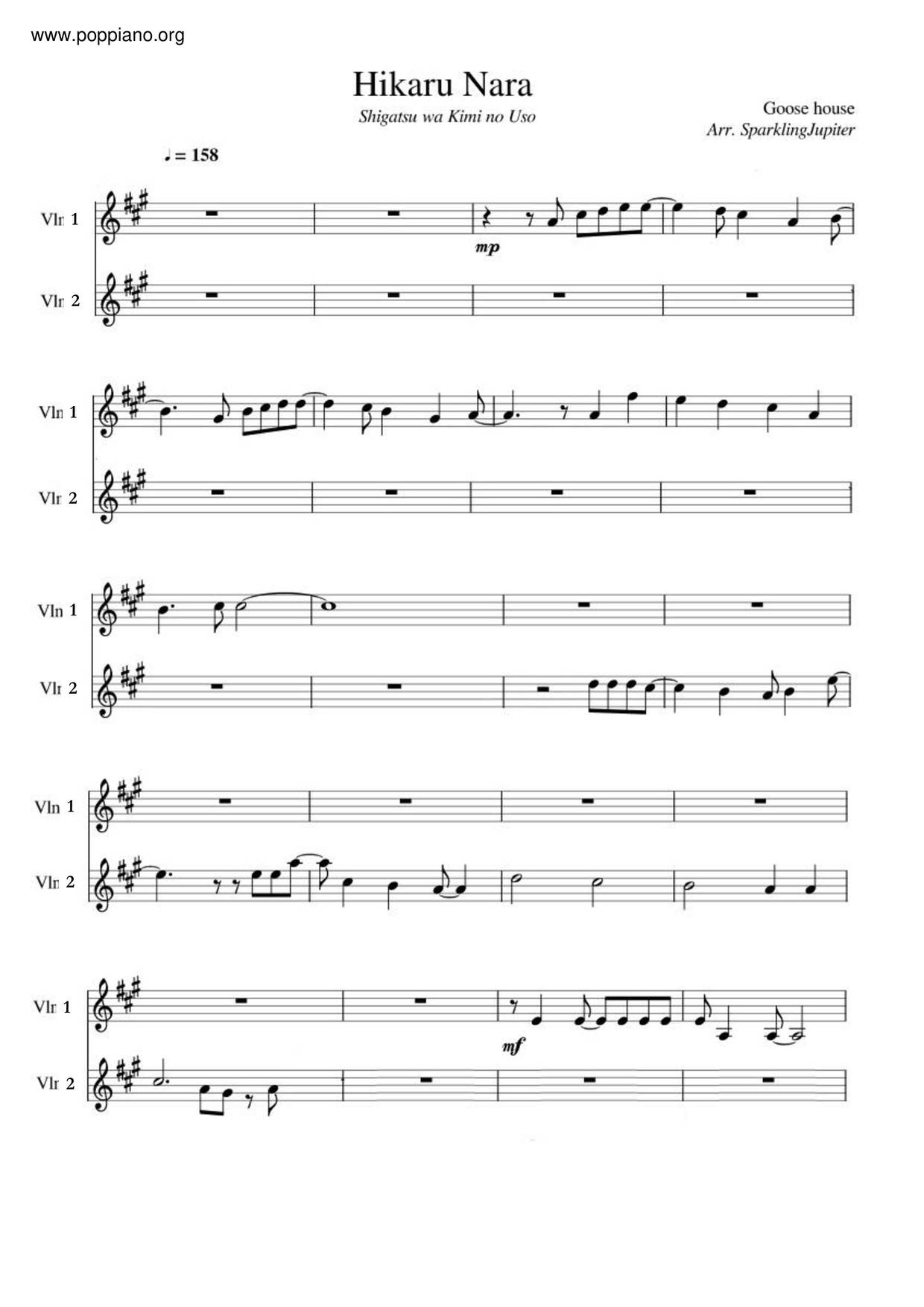 BASIC Piano Melody: Shigatsu wa Kimi no Uso OP 1 - Hikaru nara 