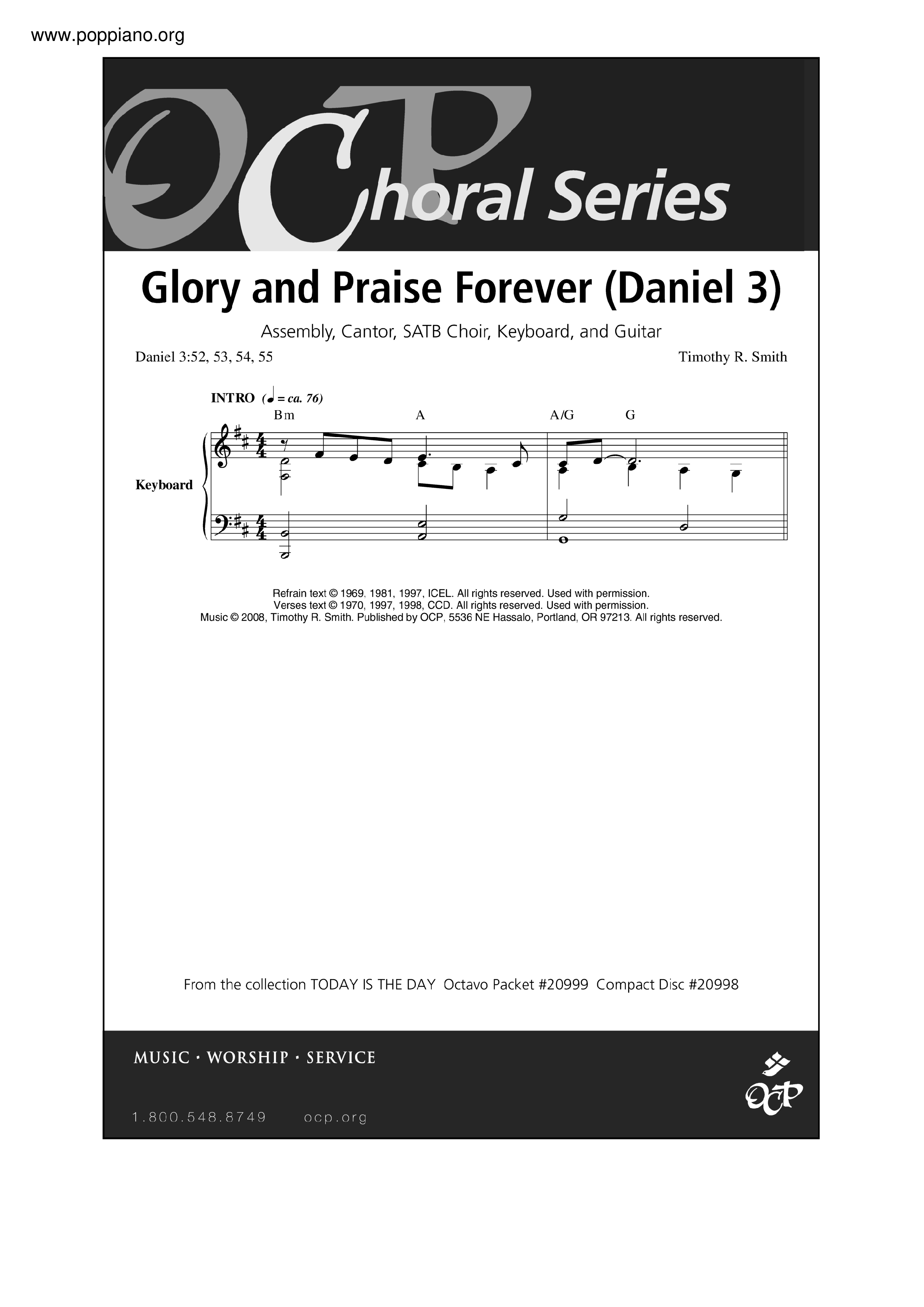 Glory And Praise Forever (Daniel 3) Score