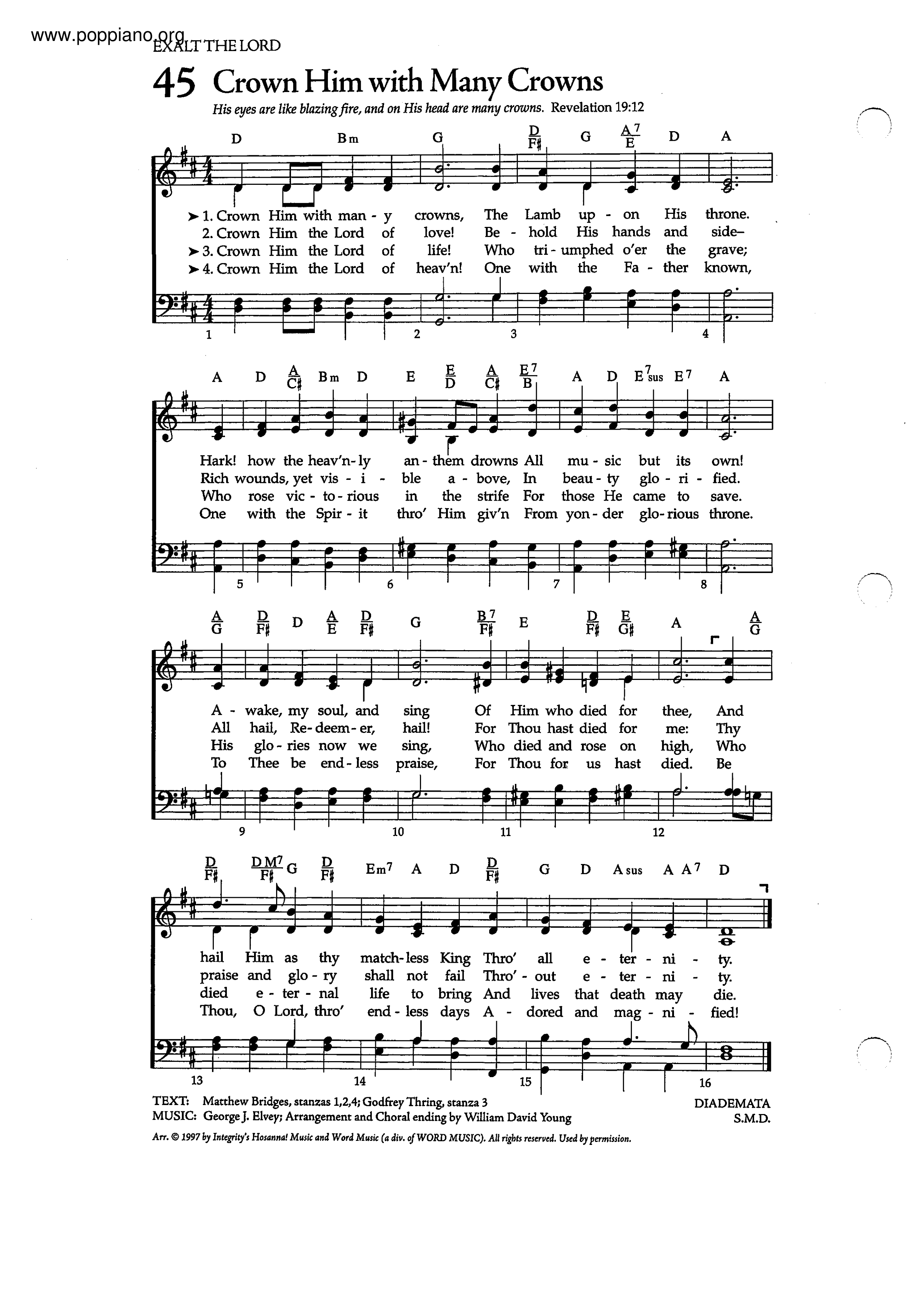 Spiritual-Crown Him With Many Crowns Sheet Music pdf, - Free Score 