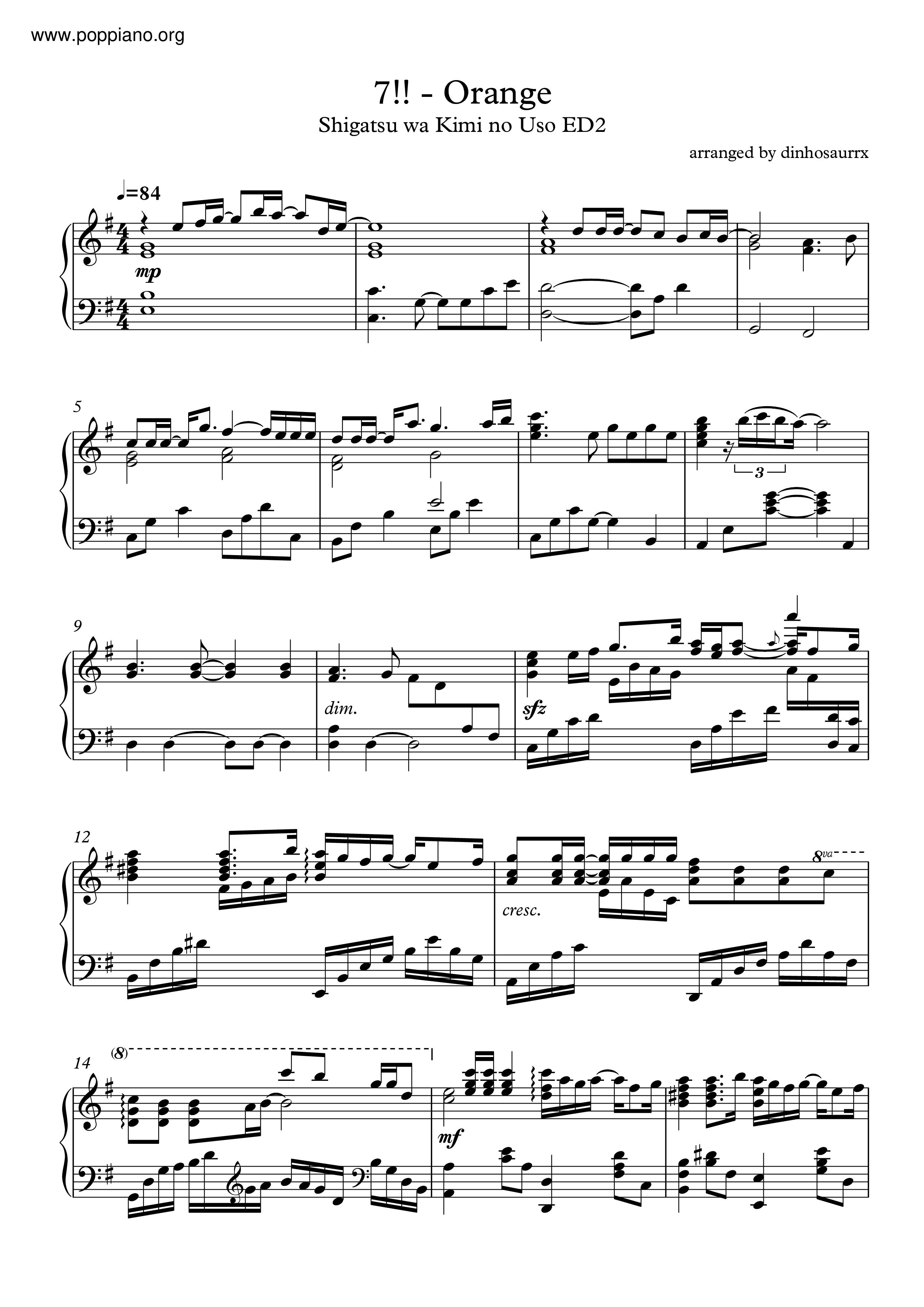 Anime Medley- No. 2 Sheet music for Piano (Solo) | Musescore.com