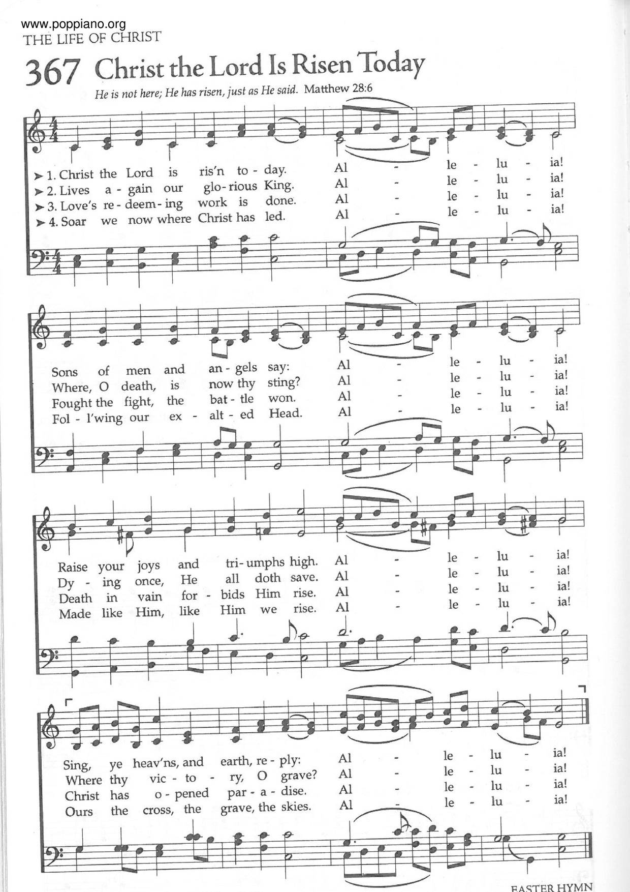 Spiritual Christ The Lord Is Risen Today Sheet Music Pdf Free Score Download ★ 