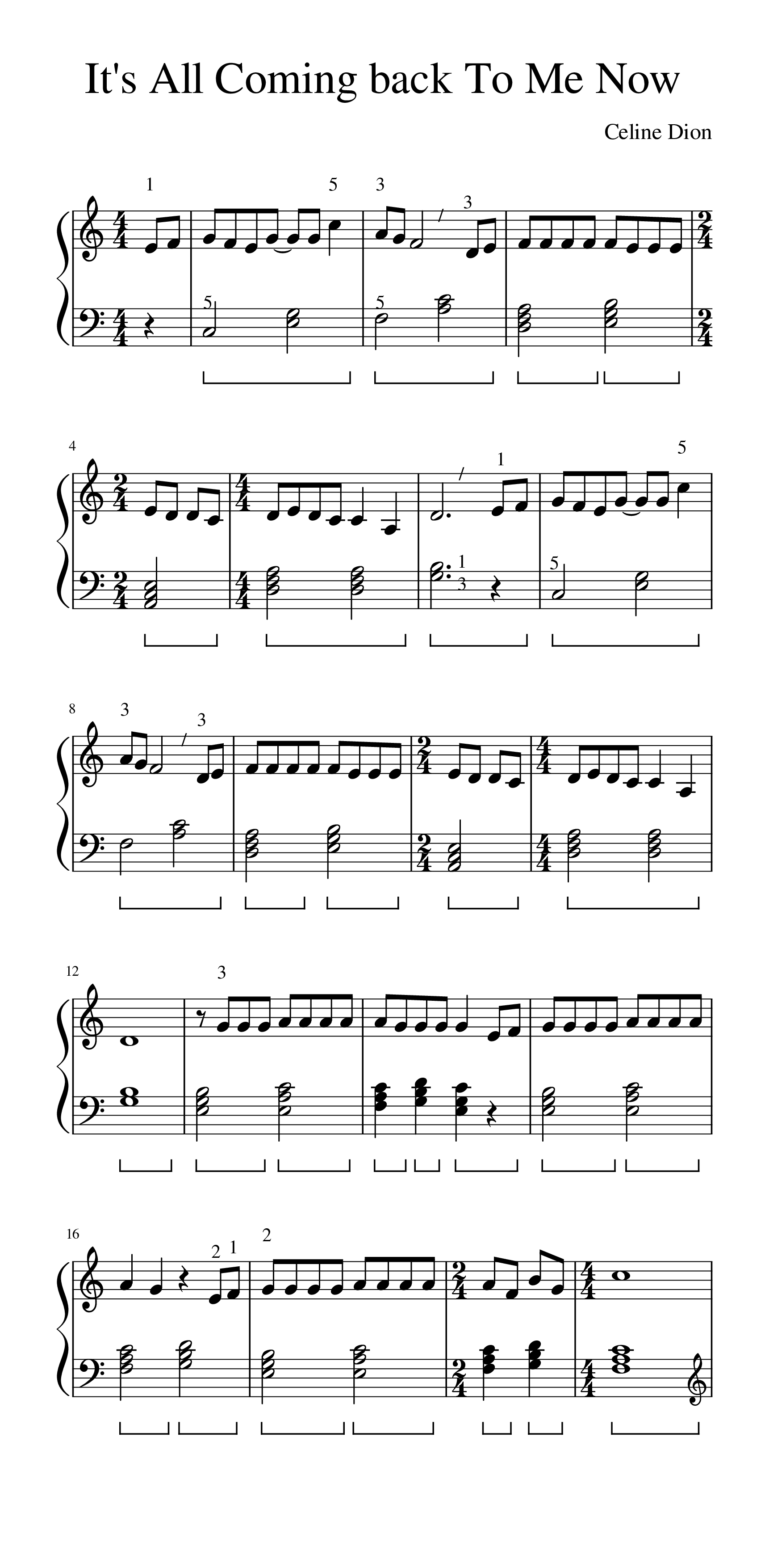 Celine Dion-It s All Coming Back To Me Now Sheet Music pdf