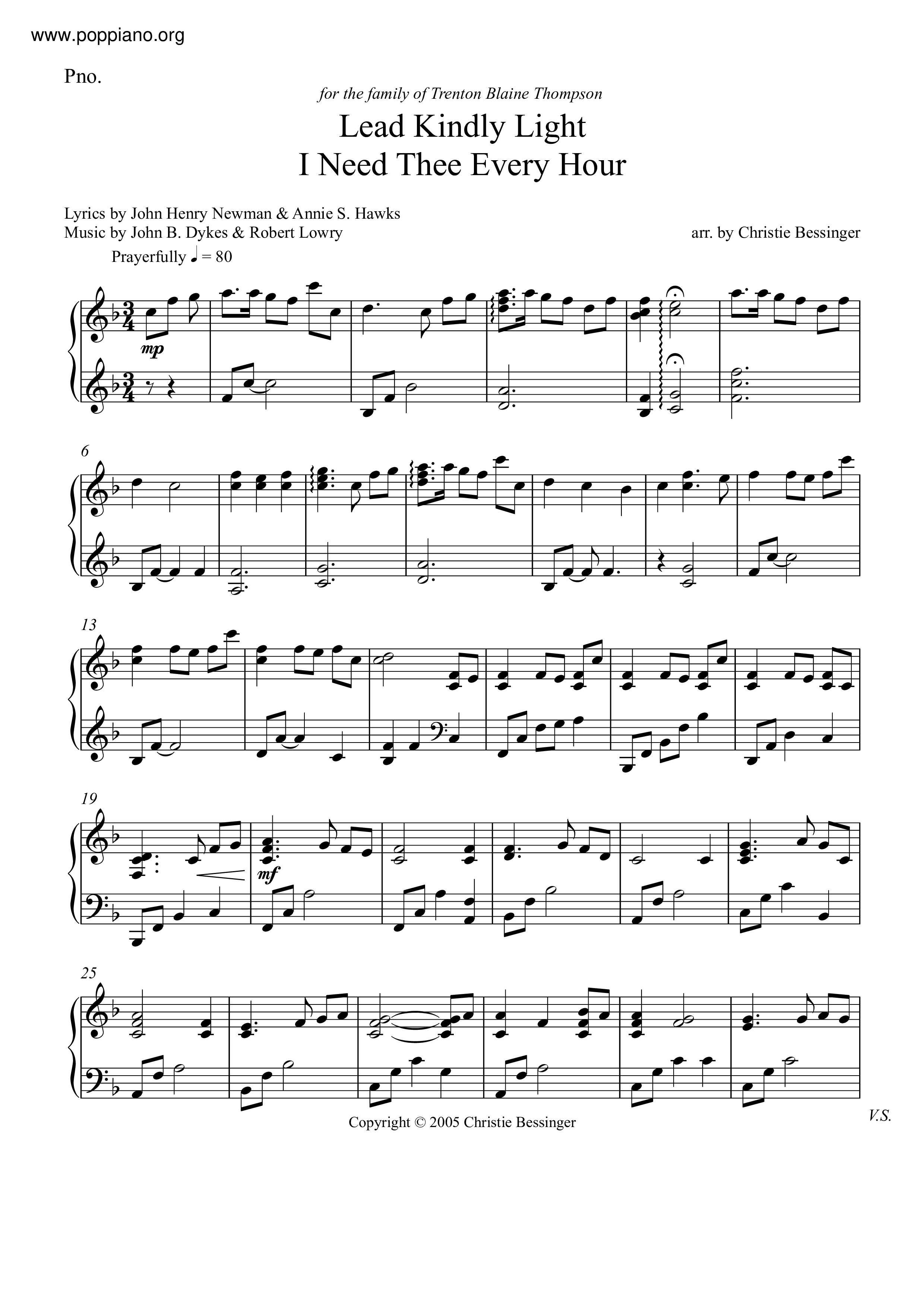 hymn-lead-kindly-light-sheet-music-pdf-free-score-download