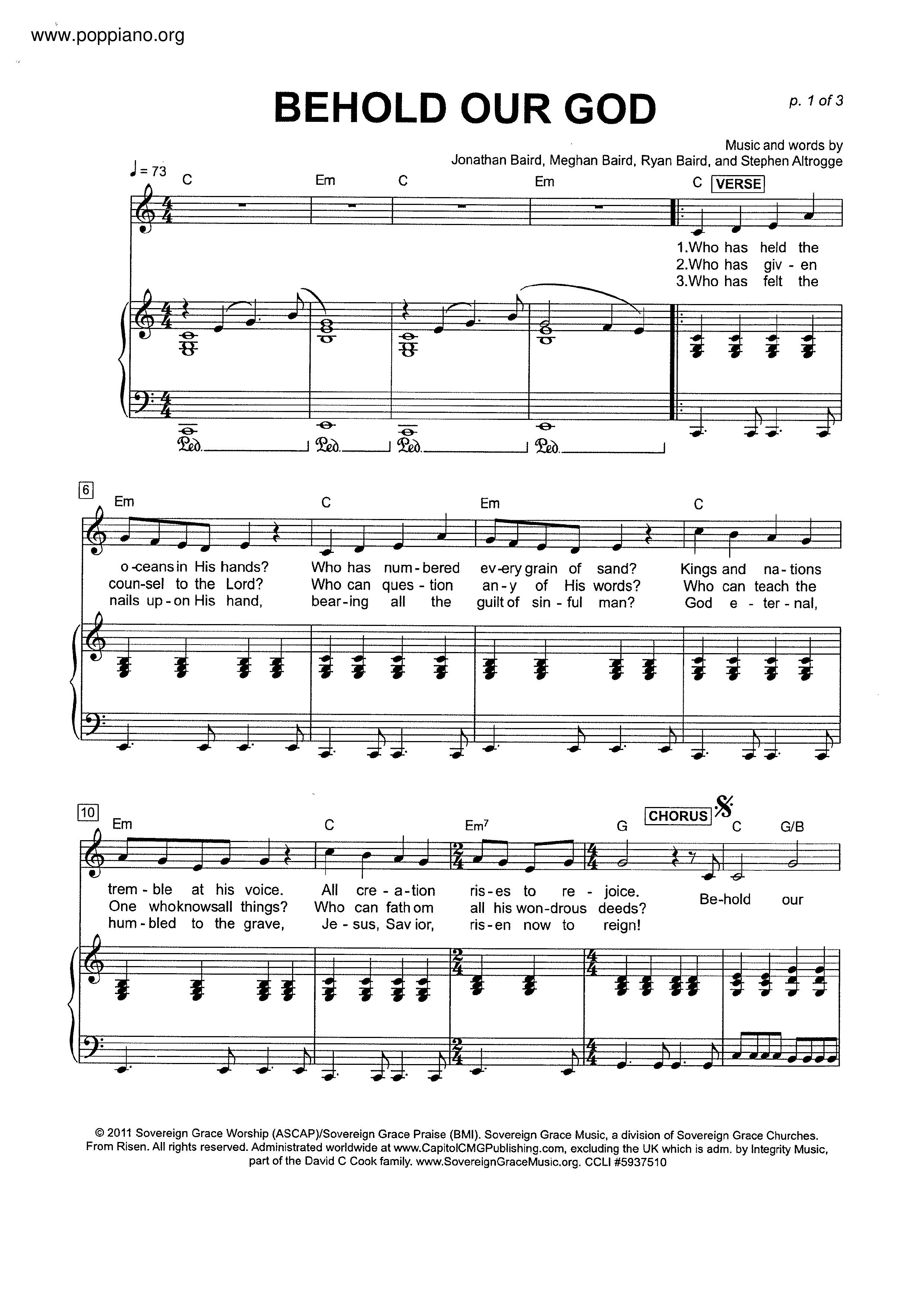 Spiritual Behold Our God Sheet Music Pdf Free Score Download ★