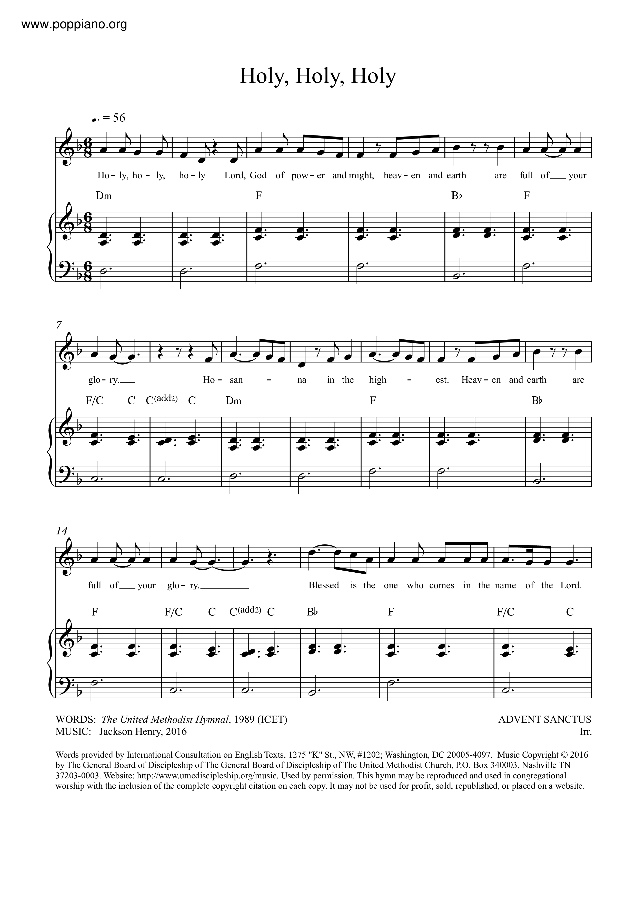 Spiritual-Holy, Holy, Holy Sheet Music pdf, - Free Score Download ★