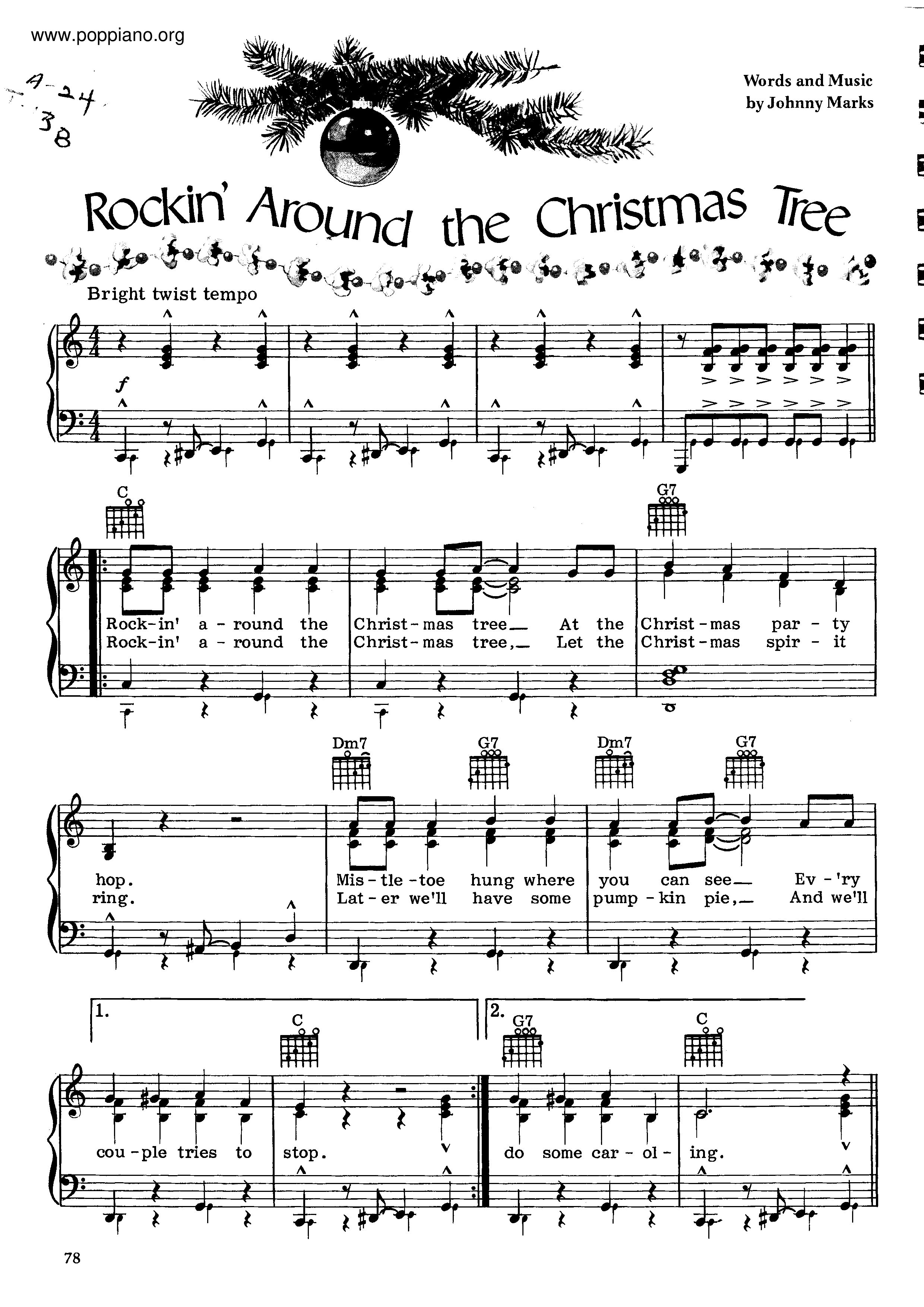 Christmas Rockin Around The Christmas Tree Sheet Music Pdf Free