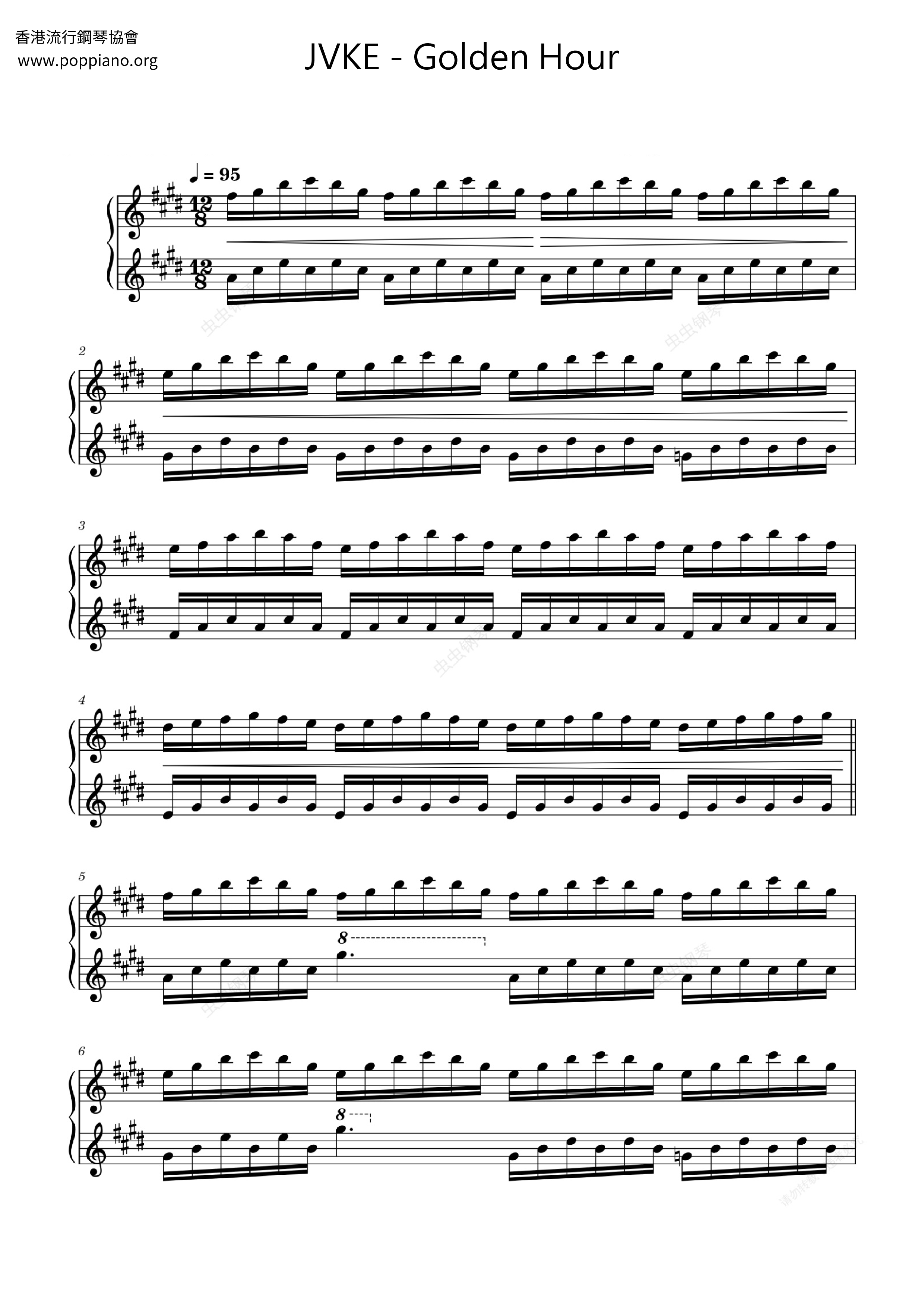 Golden Hour Sheet Music Piano Score Free PDF Download HK Pop