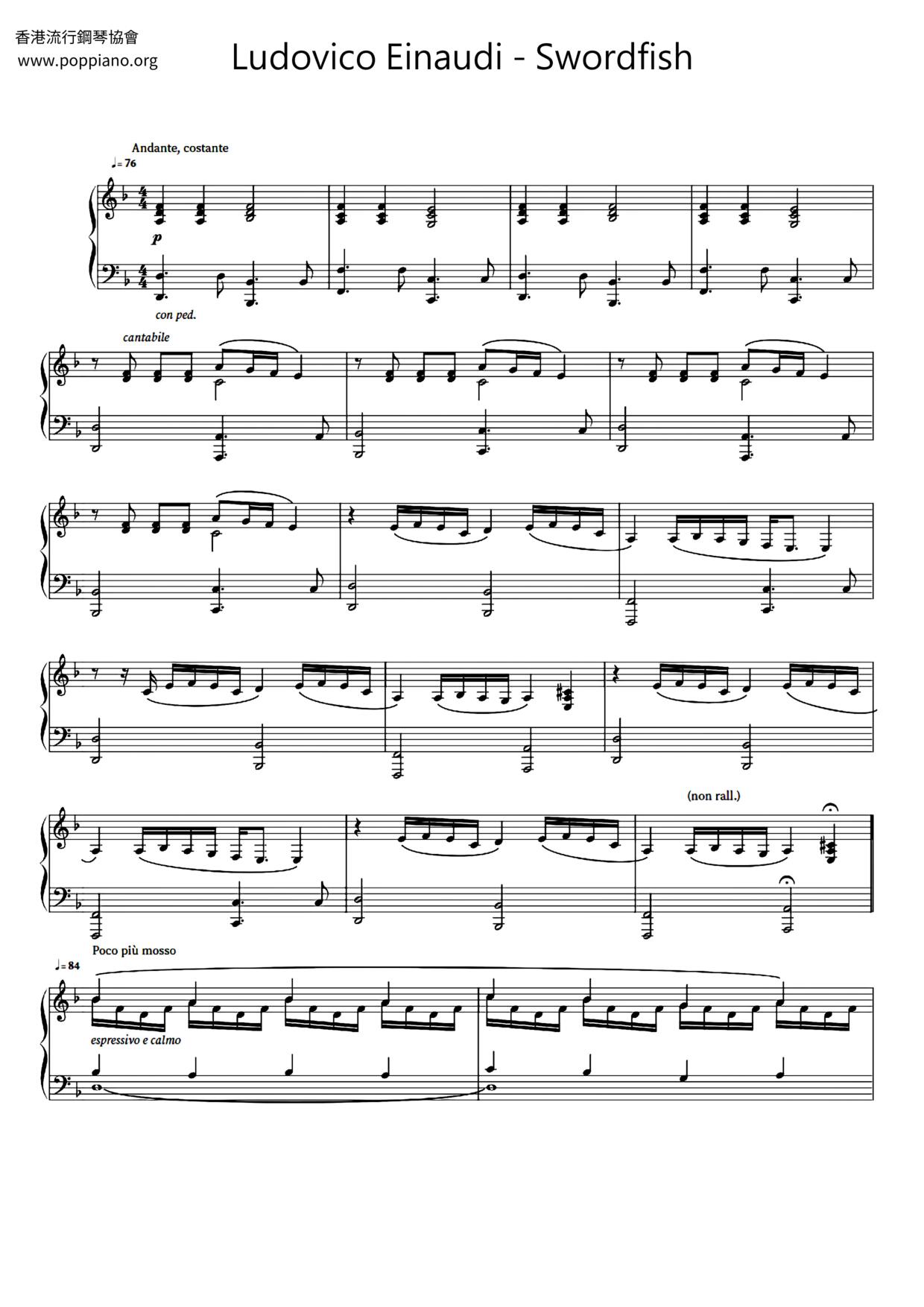 Run free sheet music by Ludovico Einaudi