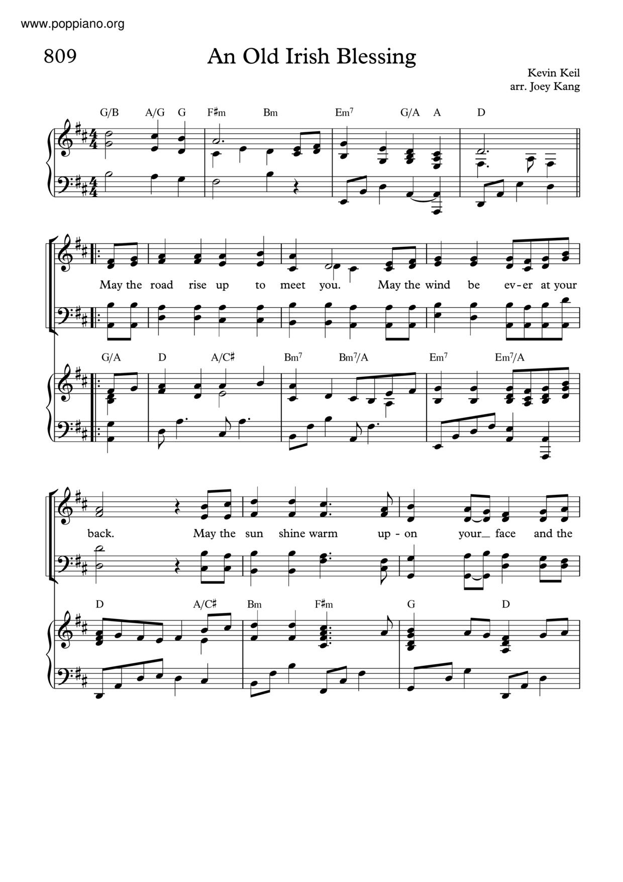 Old Irish Blessing琴譜