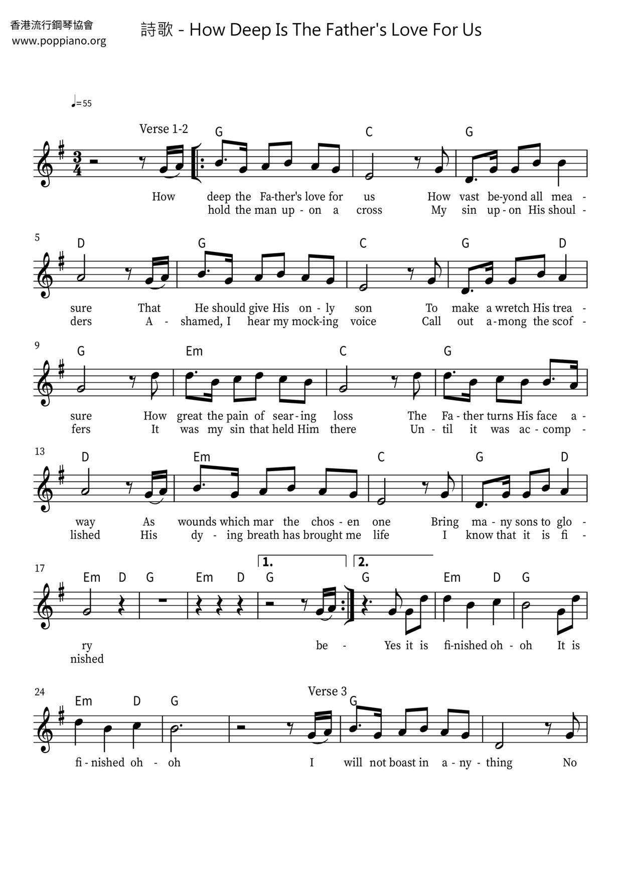 Spiritual How Deep Is The Father S Love For Us Sheet Music Pdf Free   93750 