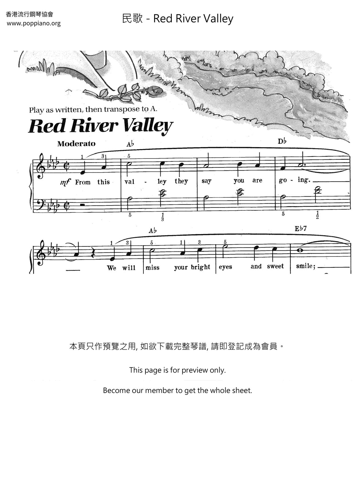 Red River Valley琴譜